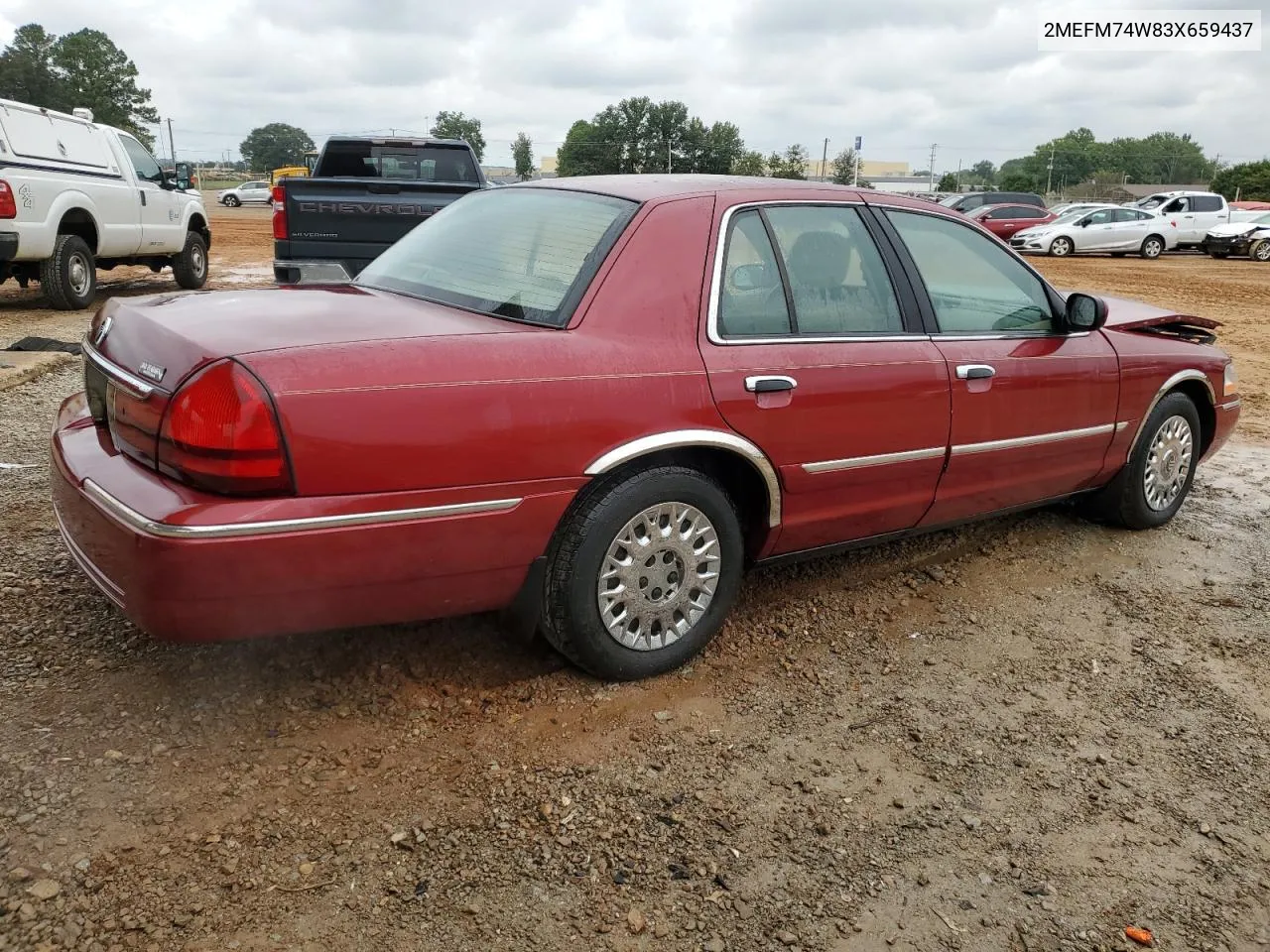 2003 Mercury Grand Marquis Gs VIN: 2MEFM74W83X659437 Lot: 73419344