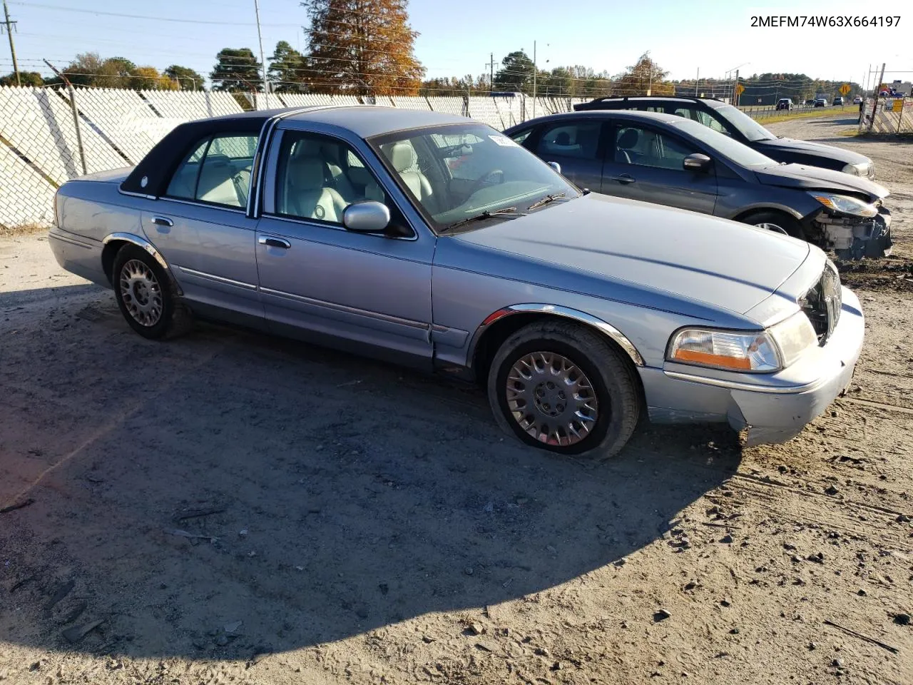 2003 Mercury Grand Marquis Gs VIN: 2MEFM74W63X664197 Lot: 73681783