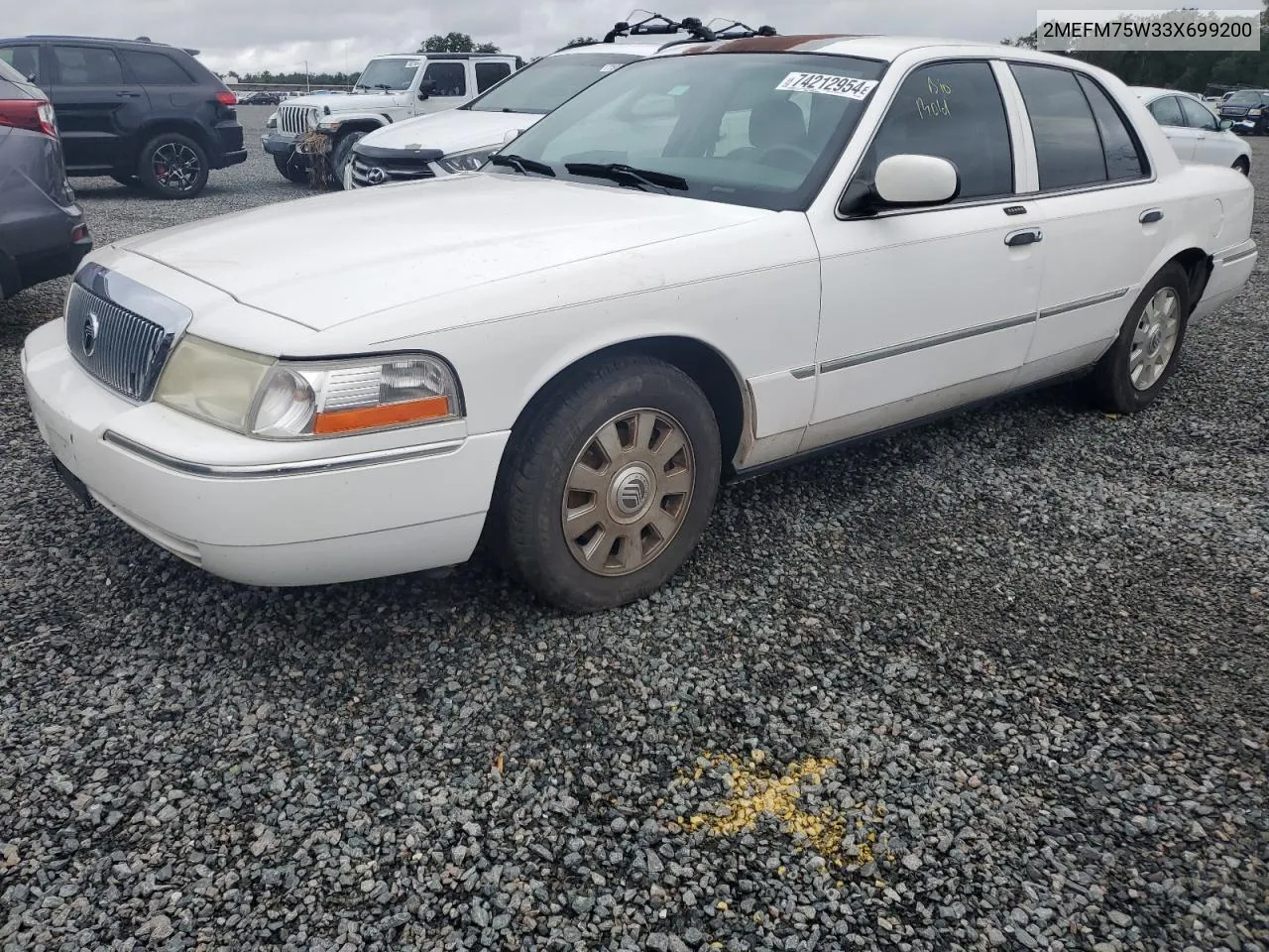 2003 Mercury Grand Marquis Ls VIN: 2MEFM75W33X699200 Lot: 74212954