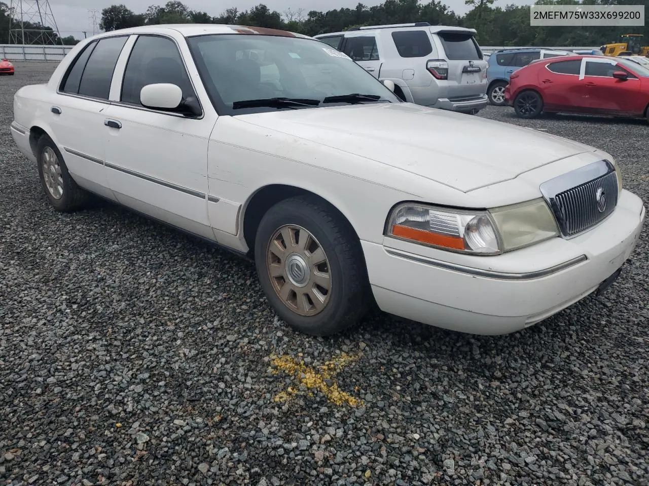 2003 Mercury Grand Marquis Ls VIN: 2MEFM75W33X699200 Lot: 74212954