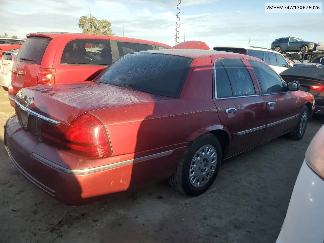 2003 Mercury Grand Marquis Gs VIN: 2MEFM74W13X675026 Lot: 74402724