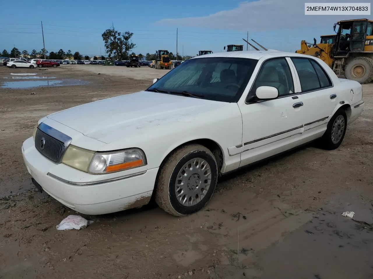 2003 Mercury Grand Marquis Gs VIN: 2MEFM74W13X704833 Lot: 74727834