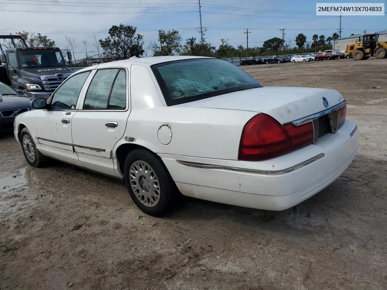 2003 Mercury Grand Marquis Gs VIN: 2MEFM74W13X704833 Lot: 74727834