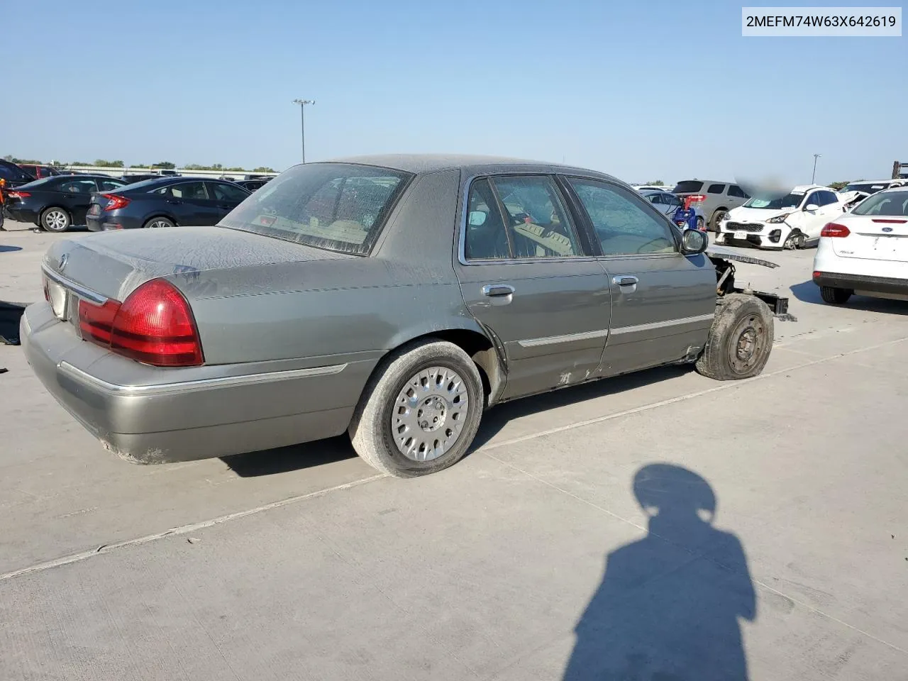 2003 Mercury Grand Marquis Gs VIN: 2MEFM74W63X642619 Lot: 75298784