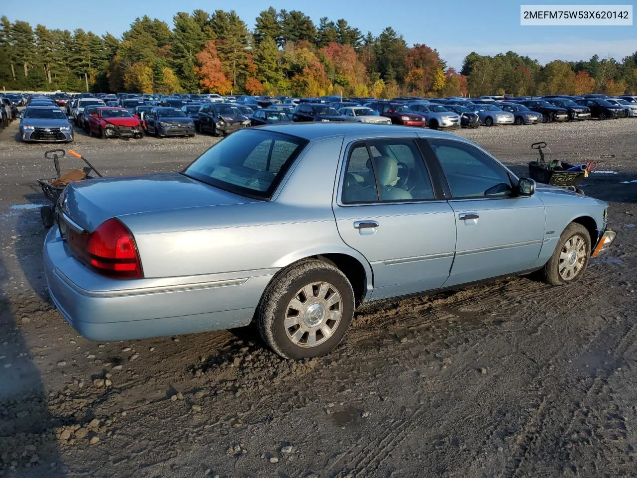 2003 Mercury Grand Marquis Ls VIN: 2MEFM75W53X620142 Lot: 75612654