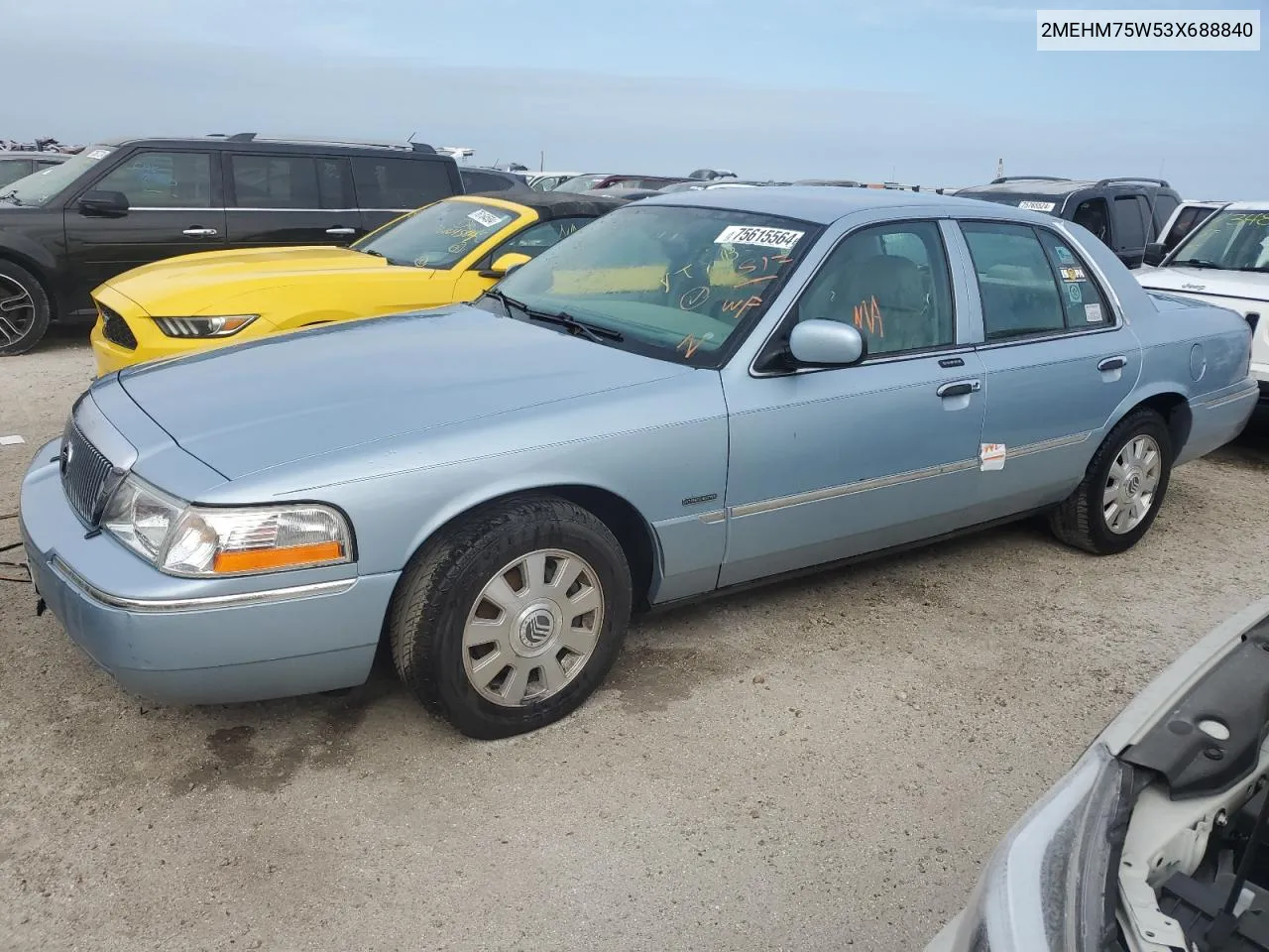 2003 Mercury Grand Marquis Ls VIN: 2MEHM75W53X688840 Lot: 75615564