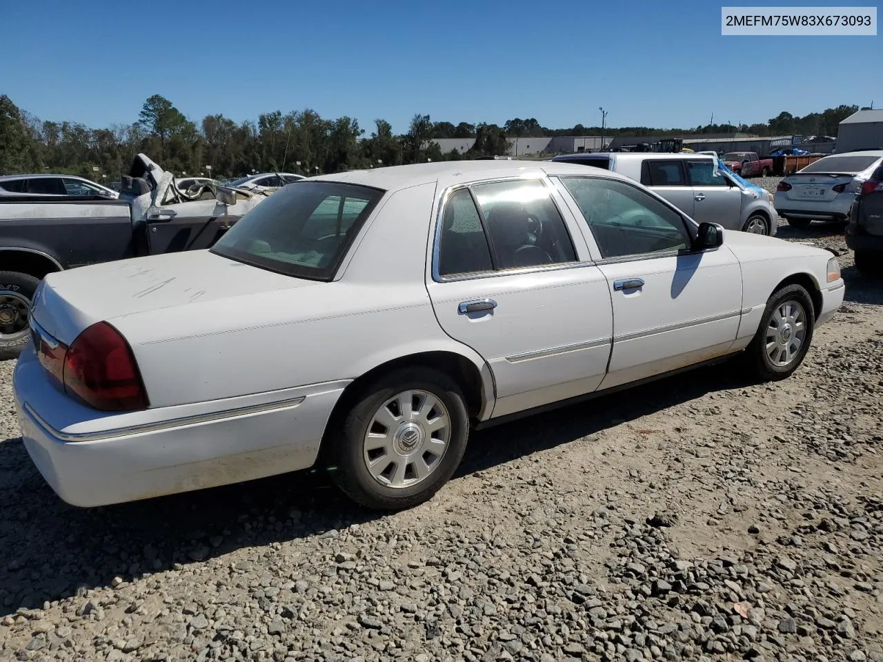 2003 Mercury Grand Marquis Ls VIN: 2MEFM75W83X673093 Lot: 75814384