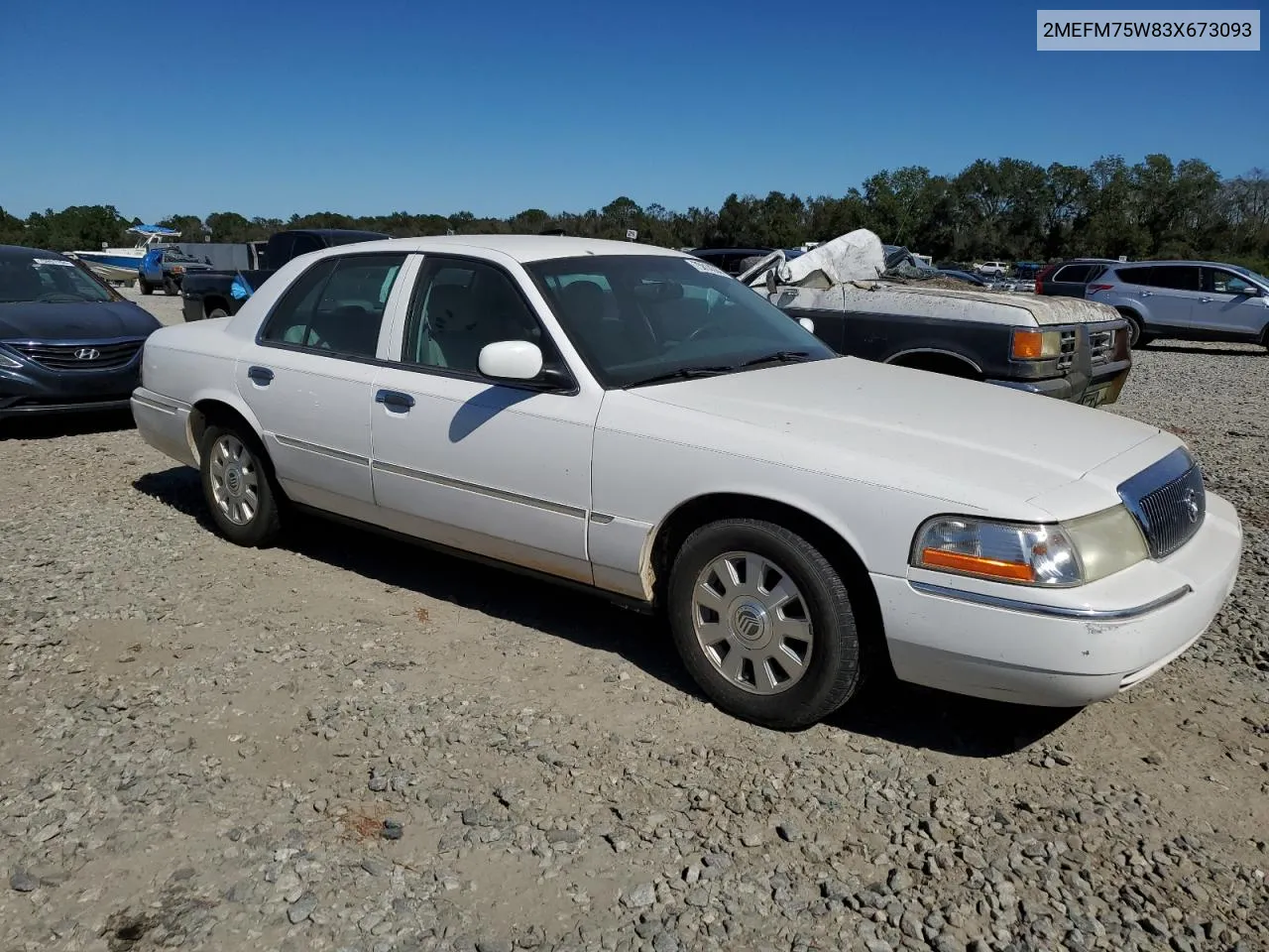 2003 Mercury Grand Marquis Ls VIN: 2MEFM75W83X673093 Lot: 75814384