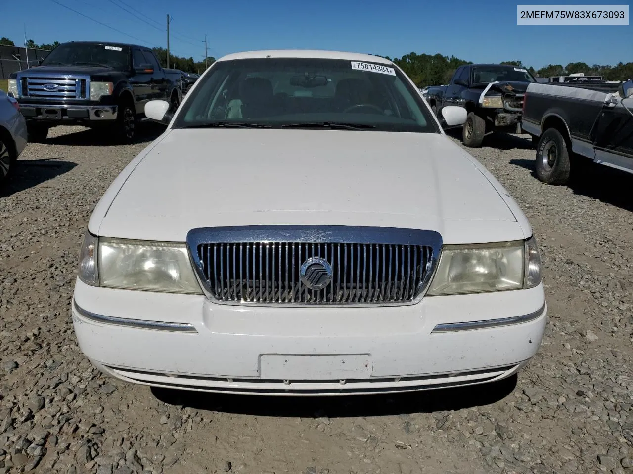 2003 Mercury Grand Marquis Ls VIN: 2MEFM75W83X673093 Lot: 75814384