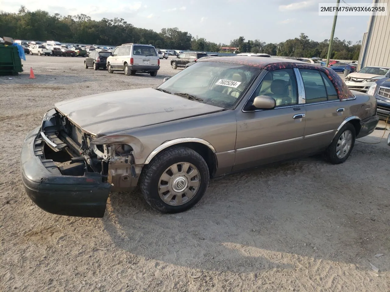 2003 Mercury Grand Marquis Ls VIN: 2MEFM75W93X662958 Lot: 76025284