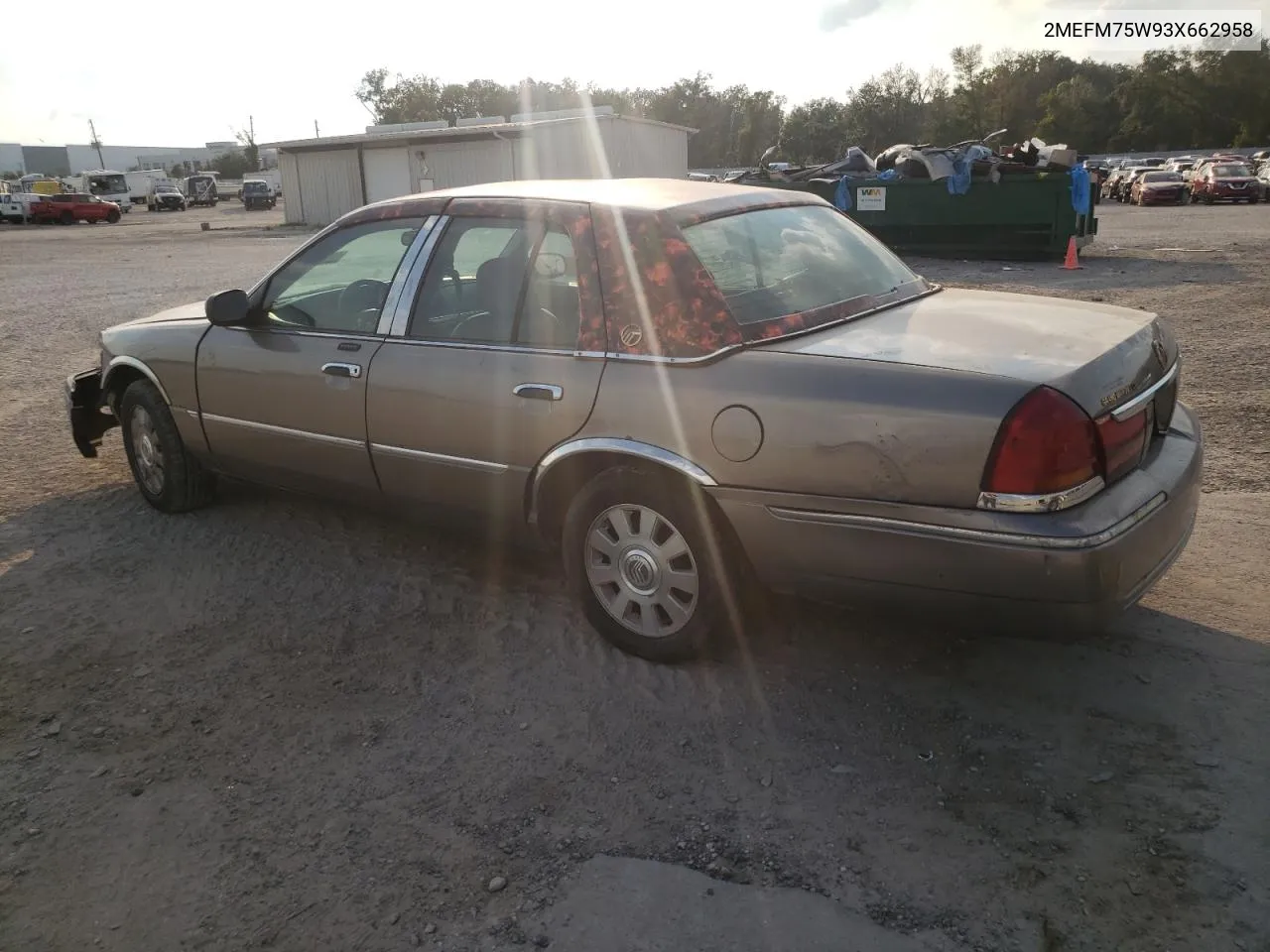 2003 Mercury Grand Marquis Ls VIN: 2MEFM75W93X662958 Lot: 76025284