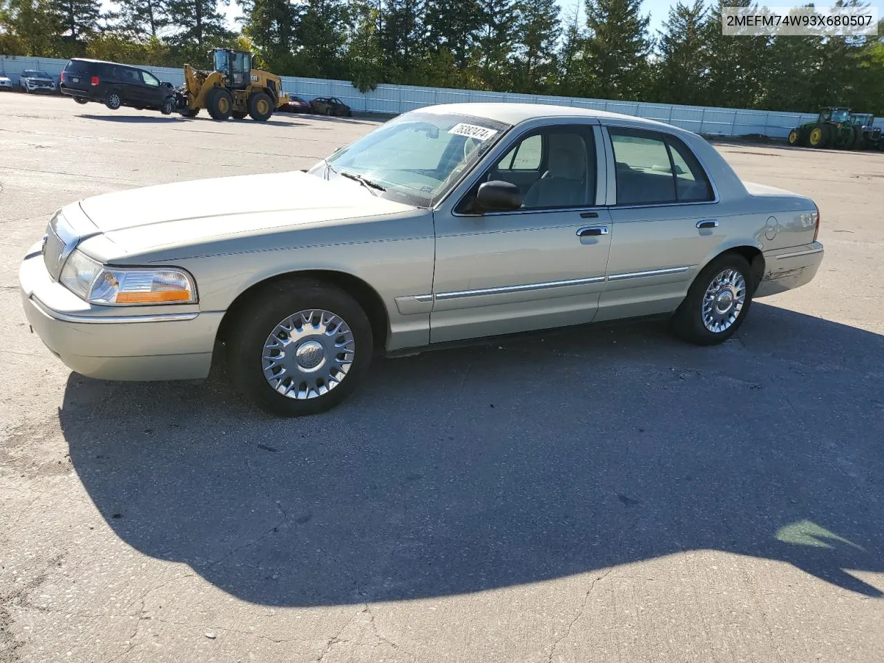 2003 Mercury Grand Marquis Gs VIN: 2MEFM74W93X680507 Lot: 76382474