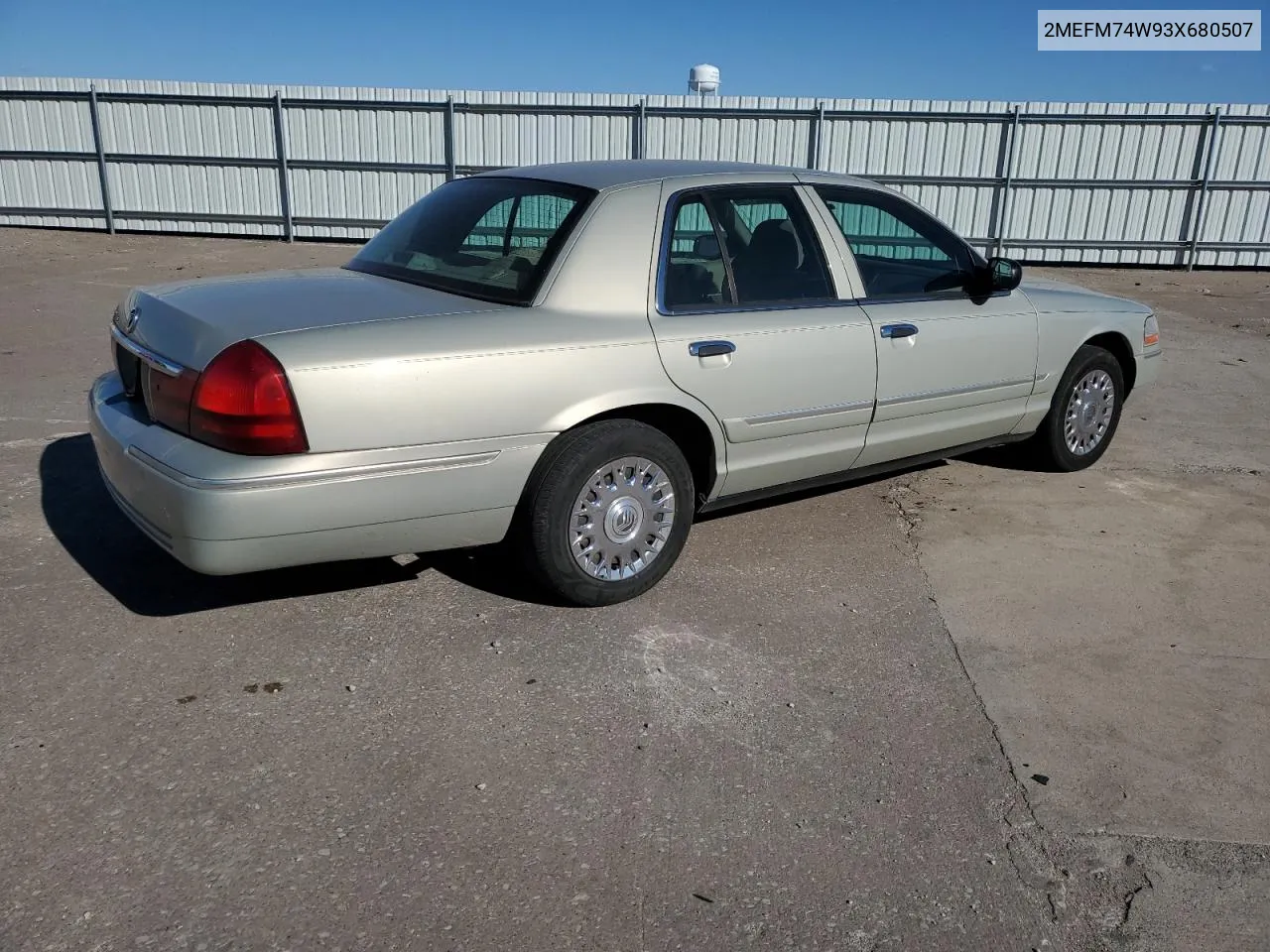 2003 Mercury Grand Marquis Gs VIN: 2MEFM74W93X680507 Lot: 76382474