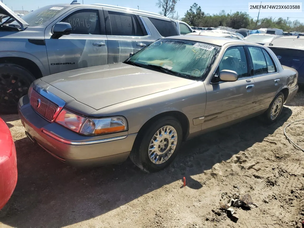 2003 Mercury Grand Marquis Gs VIN: 2MEFM74W23X603588 Lot: 76409804