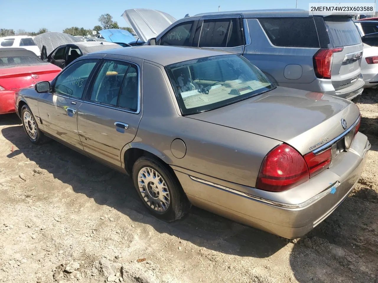 2003 Mercury Grand Marquis Gs VIN: 2MEFM74W23X603588 Lot: 76409804