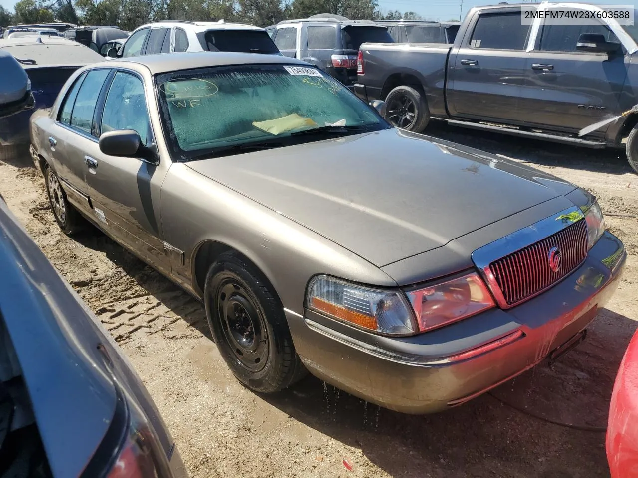 2003 Mercury Grand Marquis Gs VIN: 2MEFM74W23X603588 Lot: 76409804