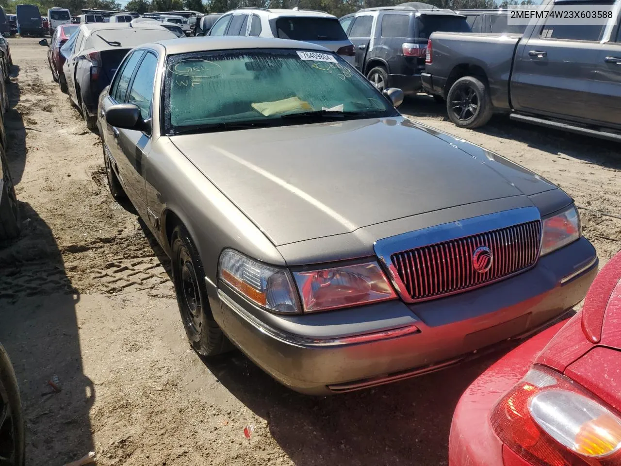 2003 Mercury Grand Marquis Gs VIN: 2MEFM74W23X603588 Lot: 76409804