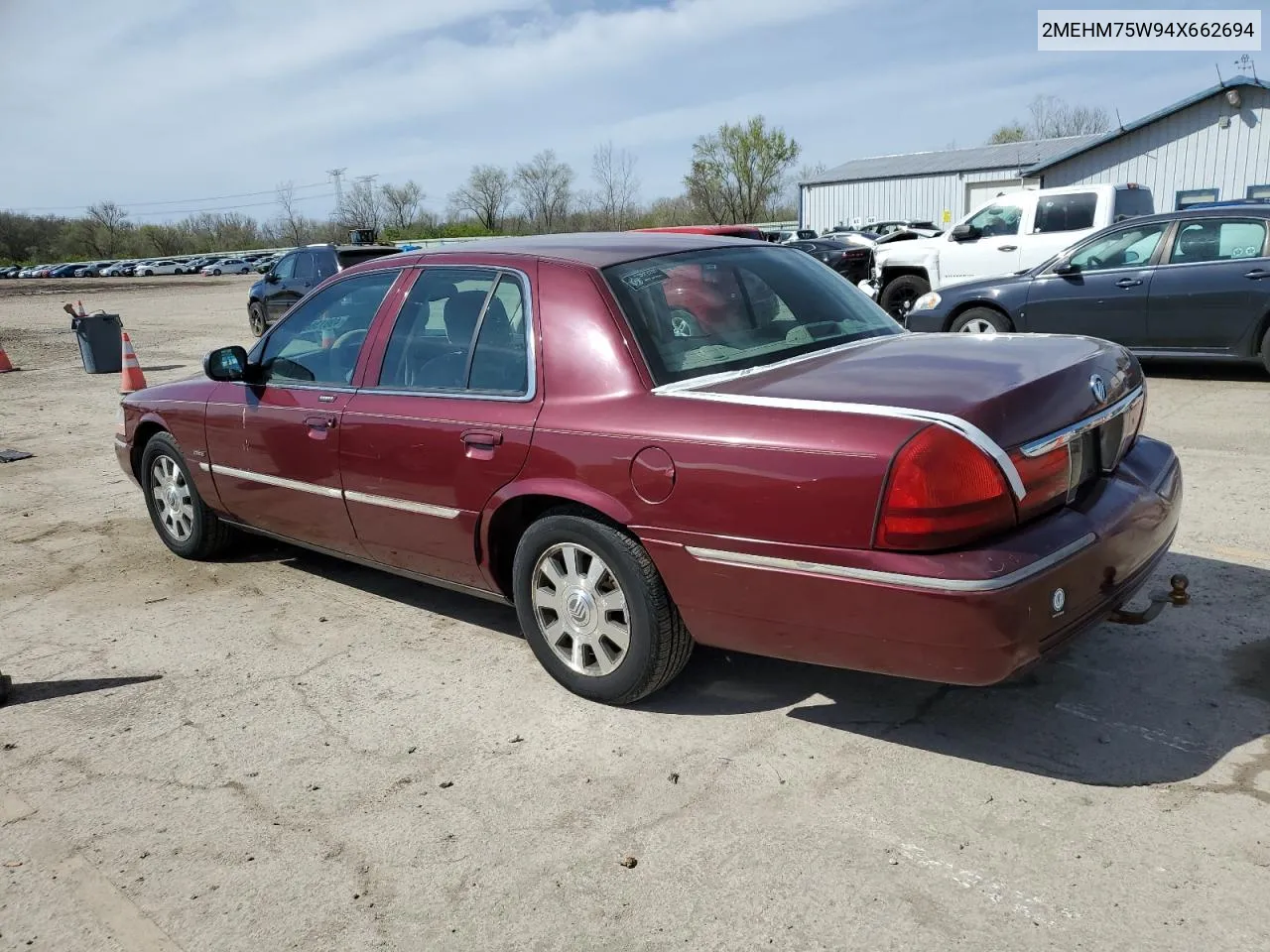 2004 Mercury Grand Marquis Ls VIN: 2MEHM75W94X662694 Lot: 49813604