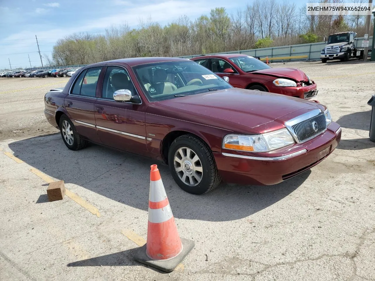 2004 Mercury Grand Marquis Ls VIN: 2MEHM75W94X662694 Lot: 49813604