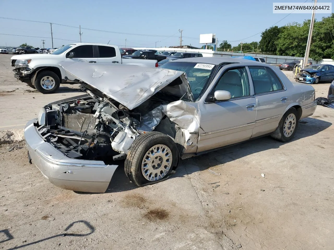 2004 Mercury Grand Marquis Gs VIN: 2MEFM74W84X604472 Lot: 62256994