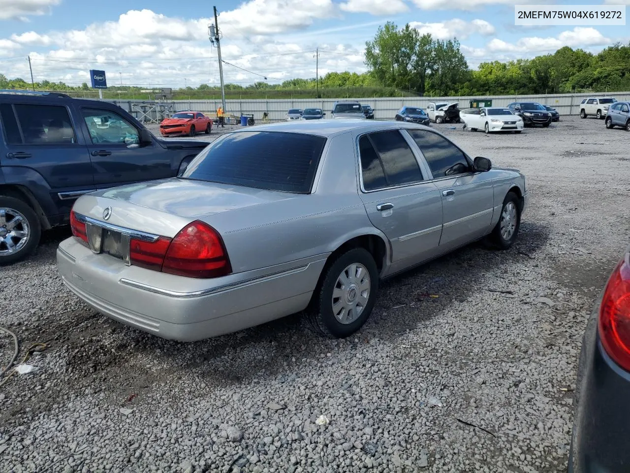 2004 Mercury Grand Marquis Ls VIN: 2MEFM75W04X619272 Lot: 62410434