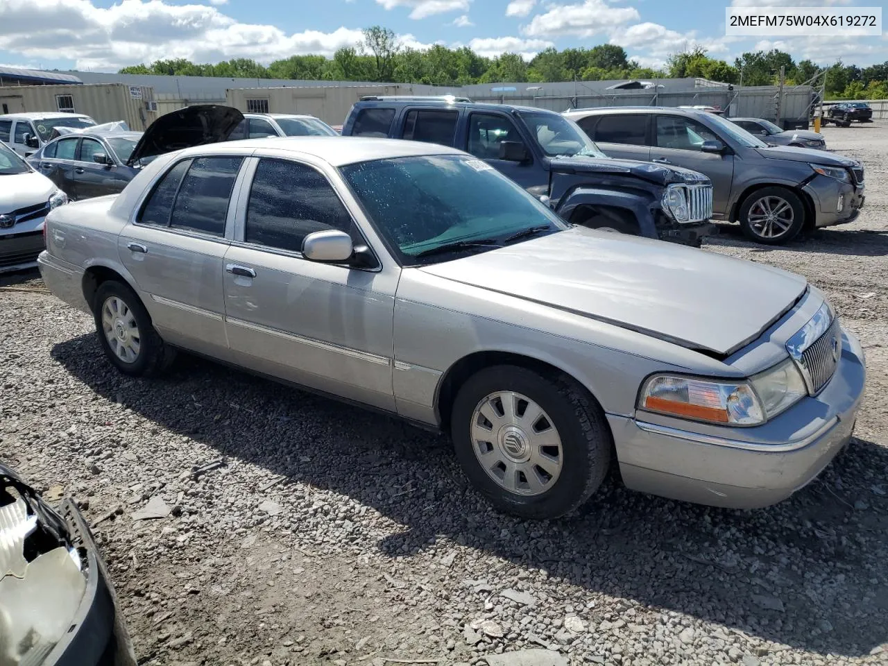 2004 Mercury Grand Marquis Ls VIN: 2MEFM75W04X619272 Lot: 62410434