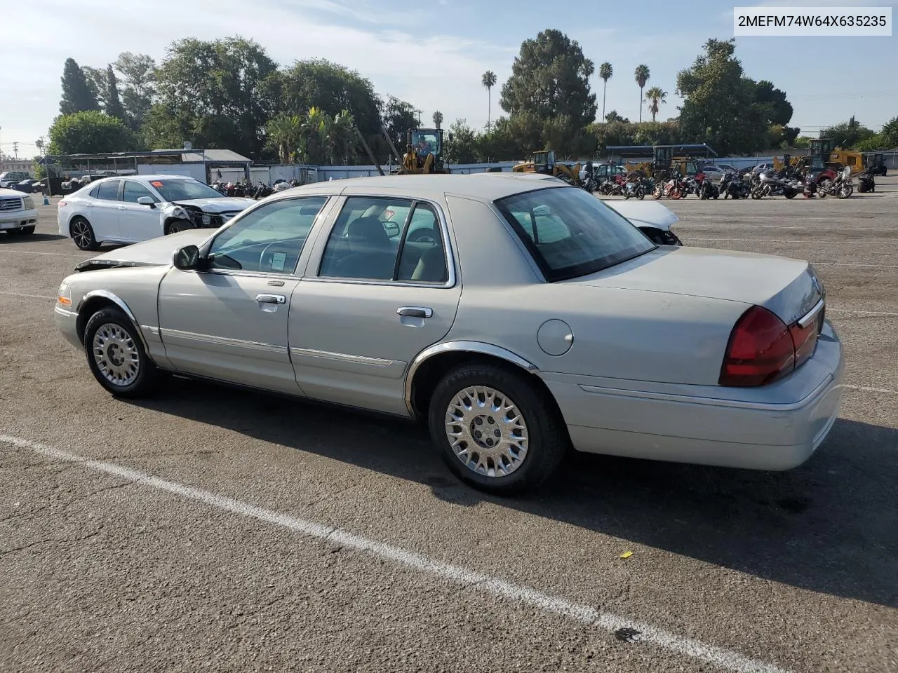 2004 Mercury Grand Marquis Gs VIN: 2MEFM74W64X635235 Lot: 65927924