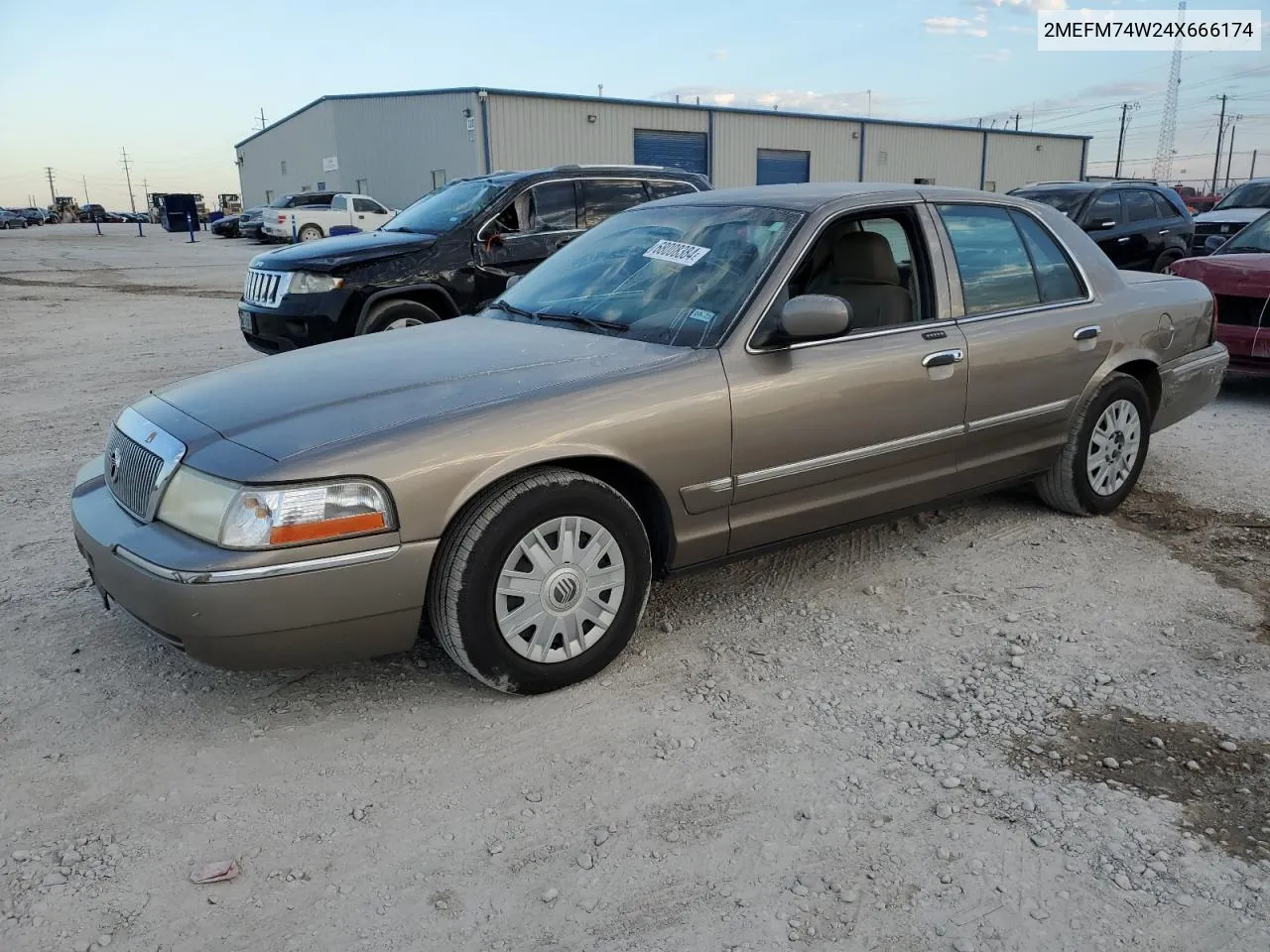 2004 Mercury Grand Marquis Gs VIN: 2MEFM74W24X666174 Lot: 68008384