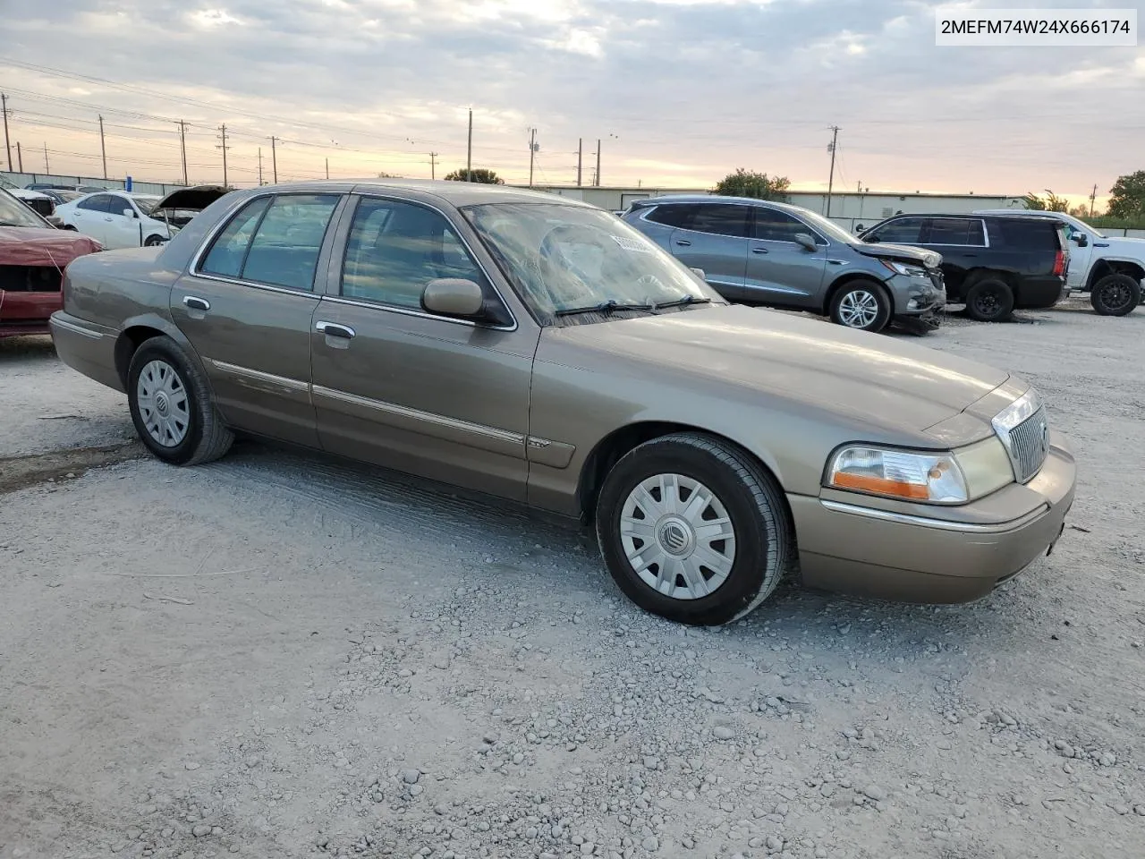 2004 Mercury Grand Marquis Gs VIN: 2MEFM74W24X666174 Lot: 68008384