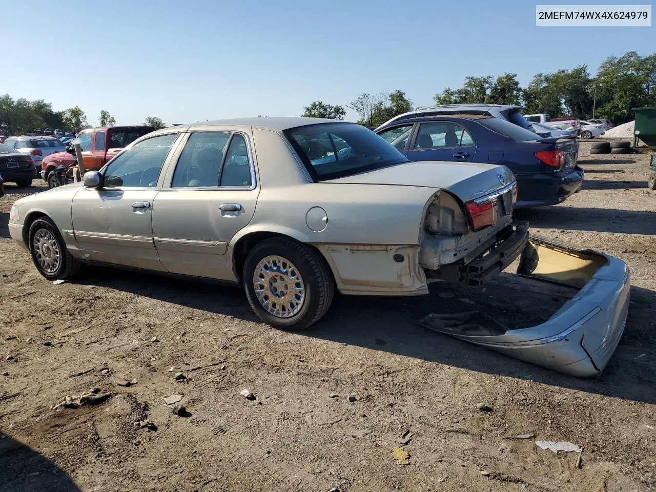 2004 Mercury Grand Marquis Gs VIN: 2MEFM74WX4X624979 Lot: 69235154