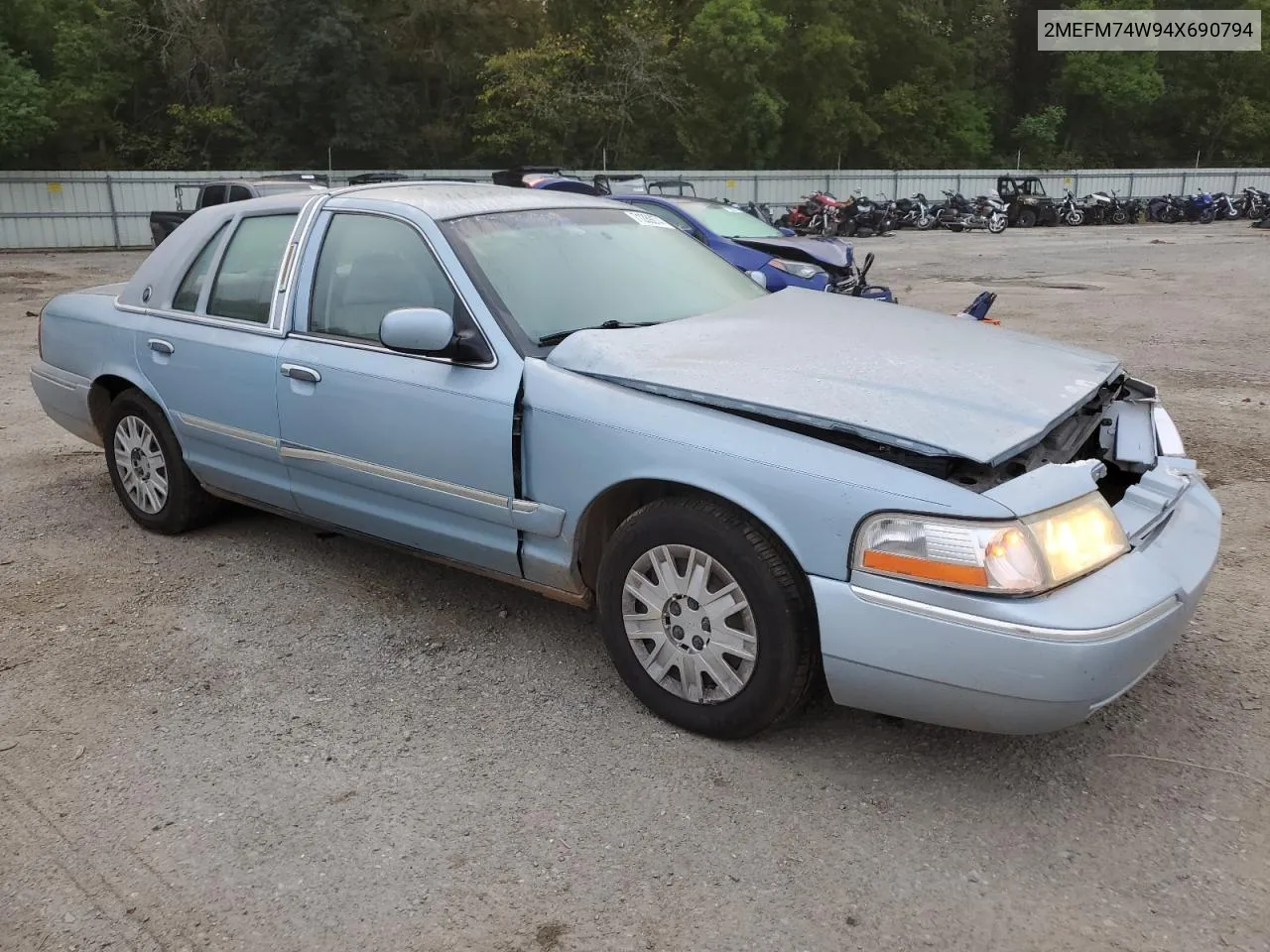 2004 Mercury Grand Marquis Gs VIN: 2MEFM74W94X690794 Lot: 71289274