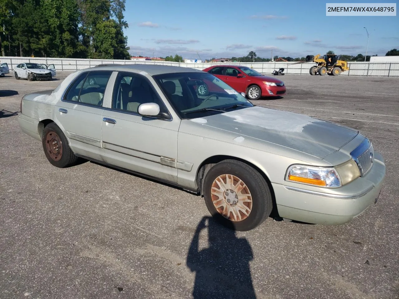 2004 Mercury Grand Marquis Gs VIN: 2MEFM74WX4X648795 Lot: 71767754