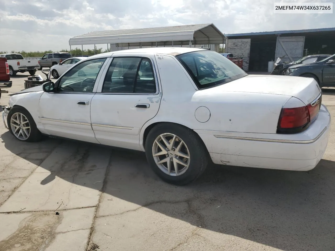 2004 Mercury Grand Marquis Gs VIN: 2MEFM74W34X637265 Lot: 72248594