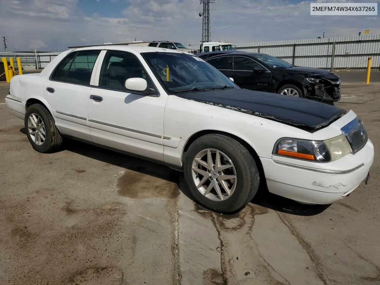 2004 Mercury Grand Marquis Gs VIN: 2MEFM74W34X637265 Lot: 72248594