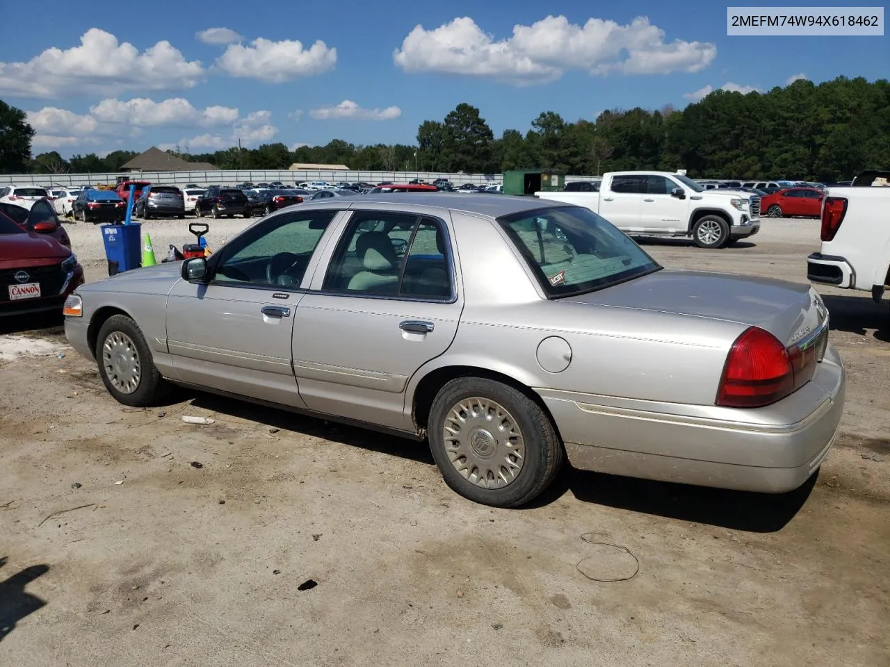 2004 Mercury Grand Marquis Gs VIN: 2MEFM74W94X618462 Lot: 72375684