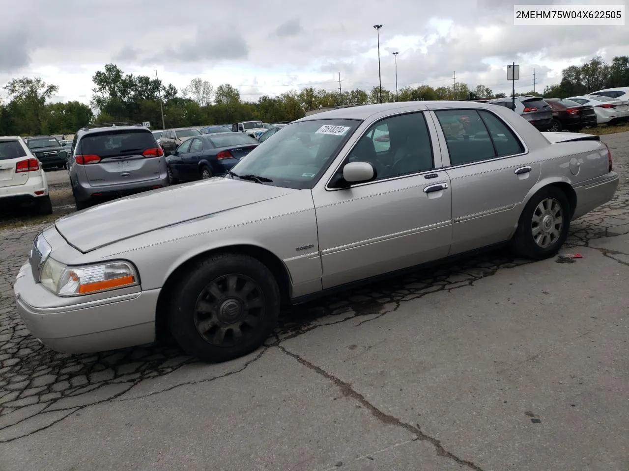 2004 Mercury Grand Marquis Ls VIN: 2MEHM75W04X622505 Lot: 72610224