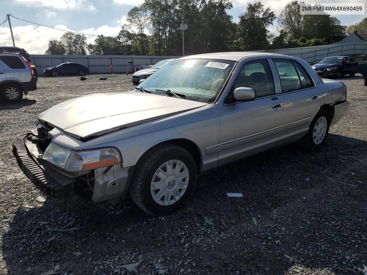 2004 Mercury Grand Marquis Gs VIN: 2MEFM74W64X690459 Lot: 73319764