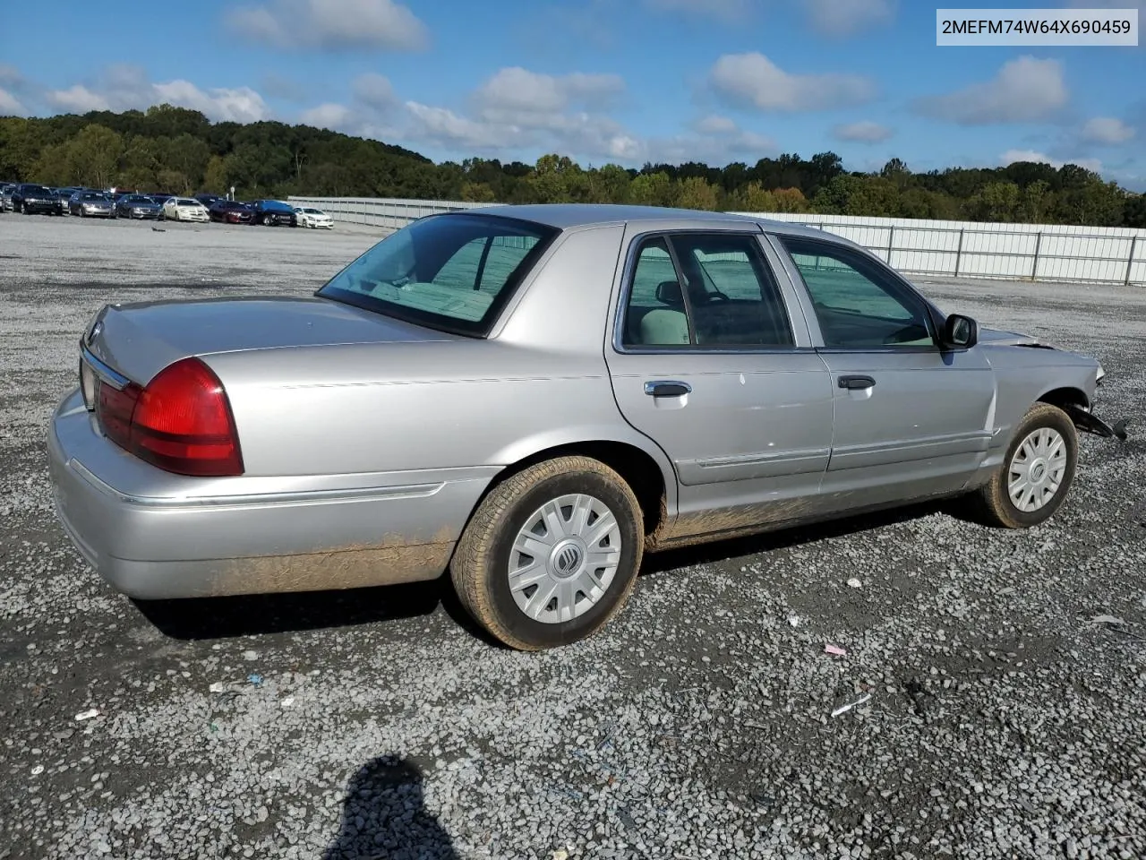 2004 Mercury Grand Marquis Gs VIN: 2MEFM74W64X690459 Lot: 73319764