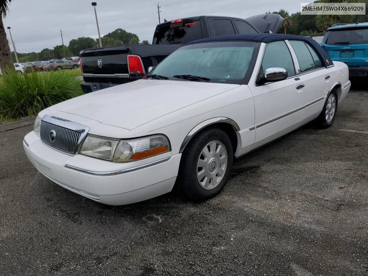 2004 Mercury Grand Marquis Ls VIN: 2MEHM75W04X669209 Lot: 74254404