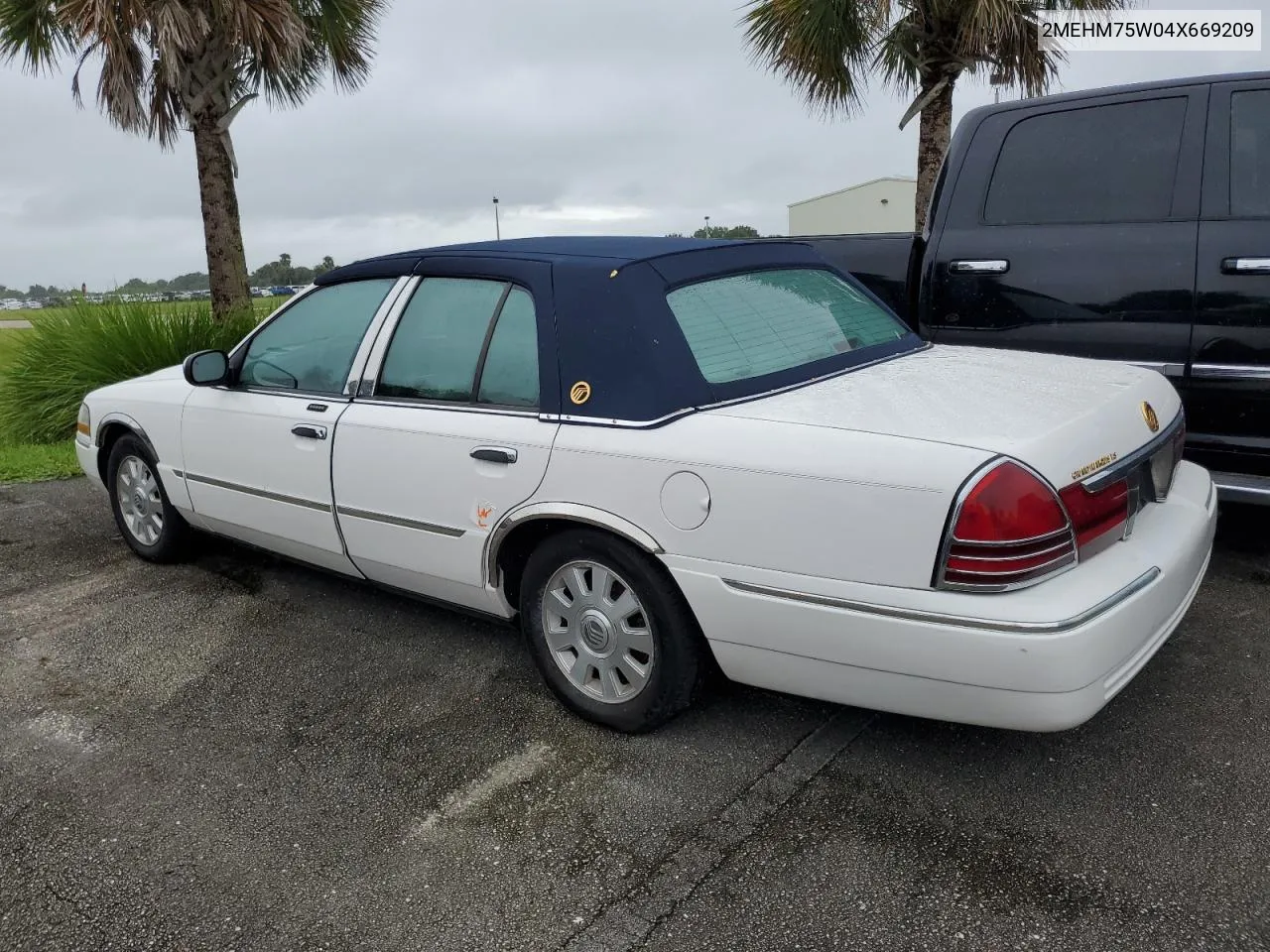 2004 Mercury Grand Marquis Ls VIN: 2MEHM75W04X669209 Lot: 74254404