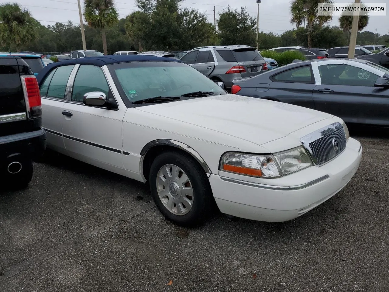 2004 Mercury Grand Marquis Ls VIN: 2MEHM75W04X669209 Lot: 74254404