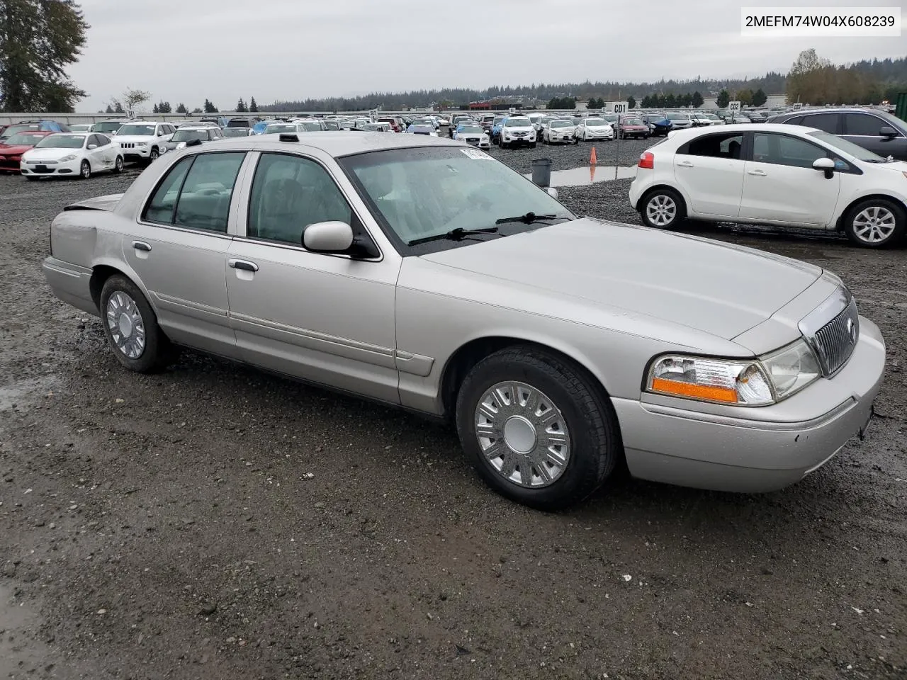 2004 Mercury Grand Marquis Gs VIN: 2MEFM74W04X608239 Lot: 74714004