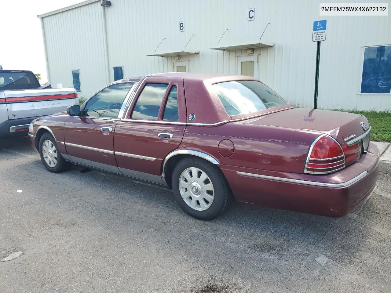 2004 Mercury Grand Marquis Ls VIN: 2MEFM75WX4X622132 Lot: 74800884