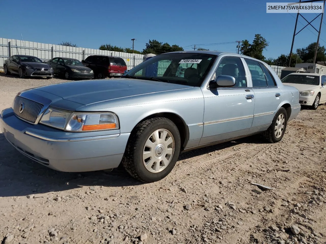 2004 Mercury Grand Marquis Ls VIN: 2MEFM75W84X639334 Lot: 74941634