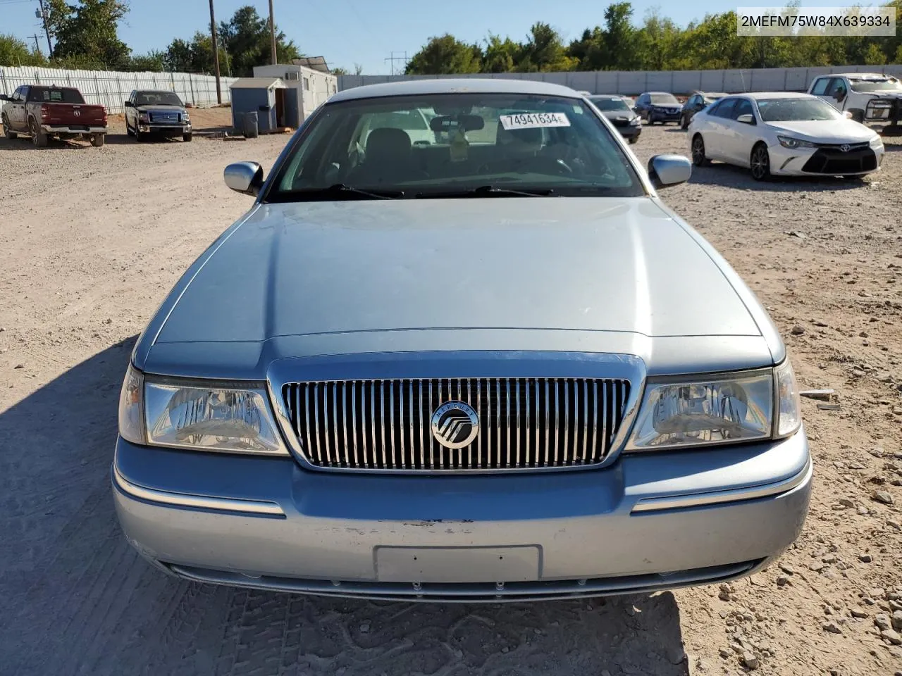 2004 Mercury Grand Marquis Ls VIN: 2MEFM75W84X639334 Lot: 74941634