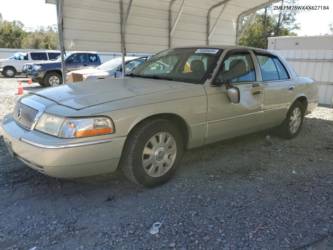 2004 Mercury Grand Marquis Ls VIN: 2MEFM75WX4X627184 Lot: 75305634