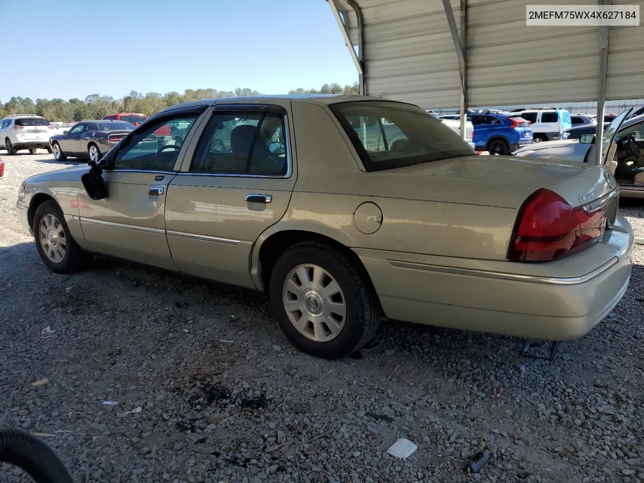 2004 Mercury Grand Marquis Ls VIN: 2MEFM75WX4X627184 Lot: 75305634