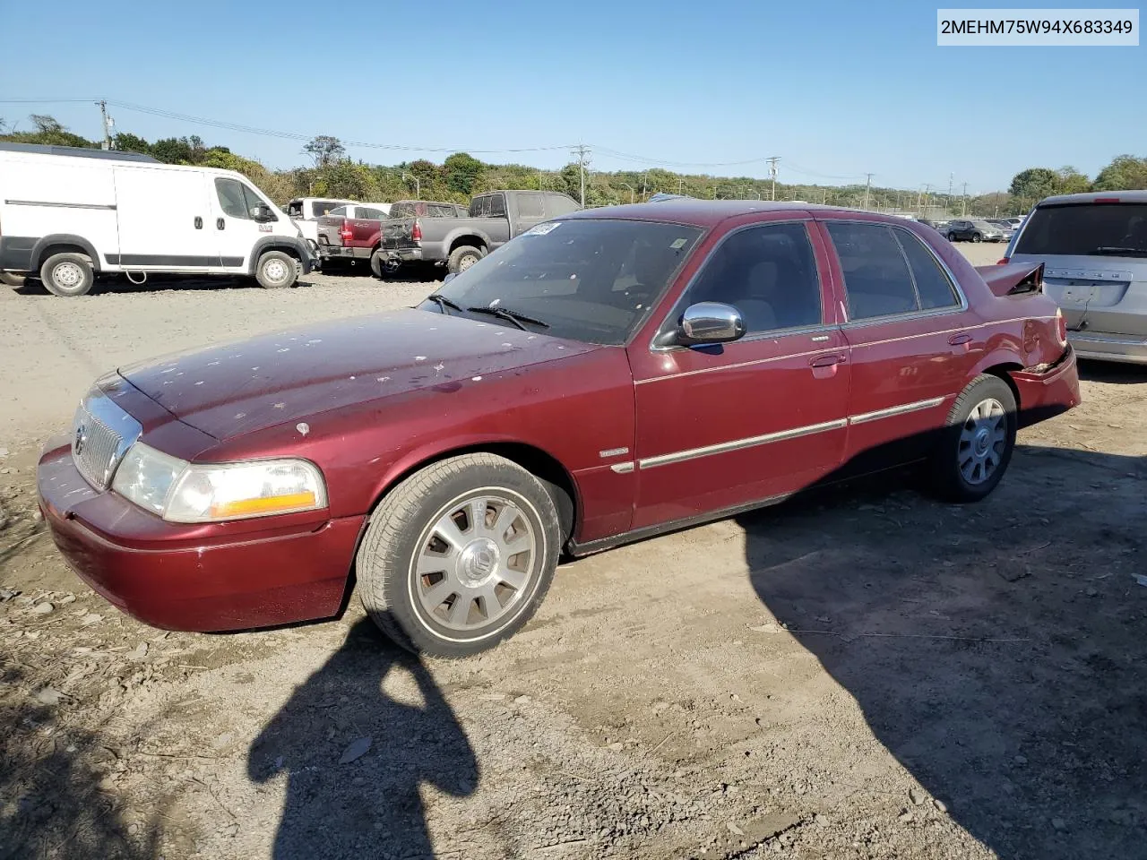 2004 Mercury Grand Marquis Ls VIN: 2MEHM75W94X683349 Lot: 75327724