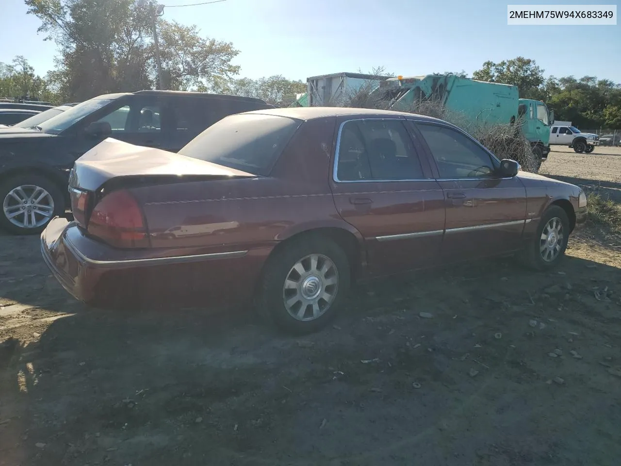 2004 Mercury Grand Marquis Ls VIN: 2MEHM75W94X683349 Lot: 75327724