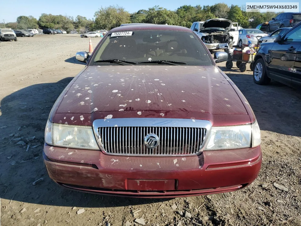 2004 Mercury Grand Marquis Ls VIN: 2MEHM75W94X683349 Lot: 75327724